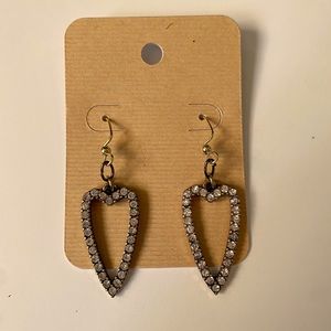 Diamond heart shaped earrings